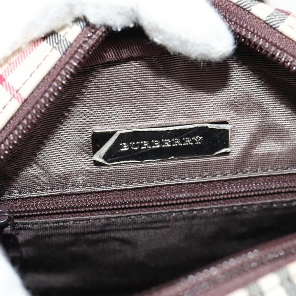 BURBERRY Nova Check Shoulder Bag Canvas Beige Silver Auth am9514V - Picture 10 of 16